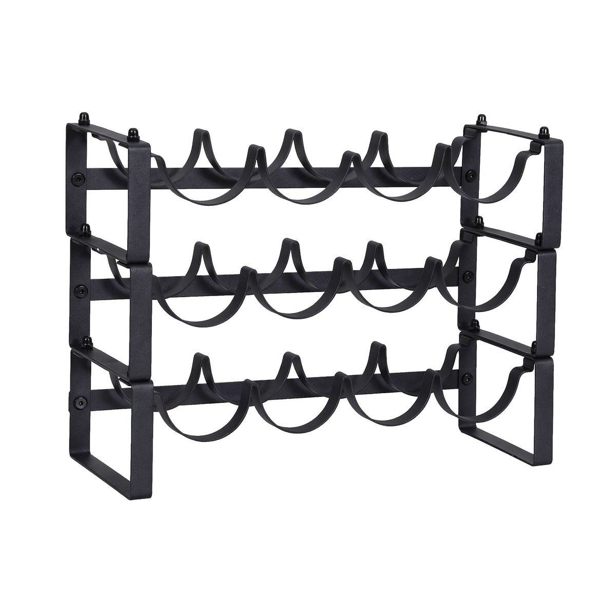 Artiss 12 Bottle Metal Wine Rack | 3 Tier Black – wine storage and bottle display