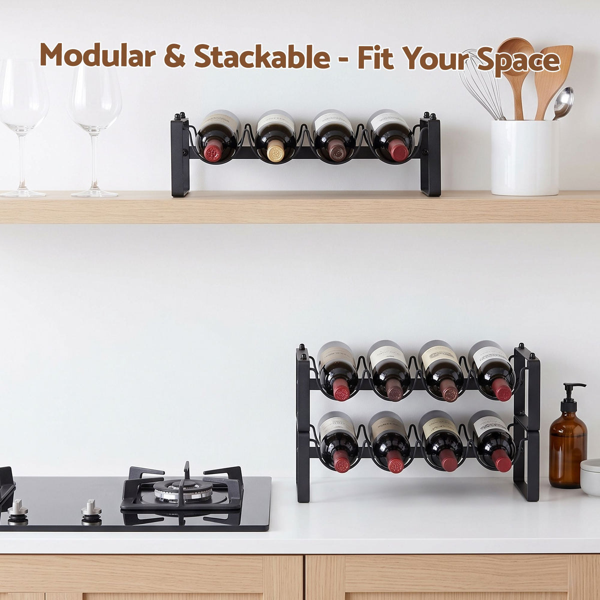 Artiss 12 Bottle Metal Wine Rack | 3 Tier Black – wine storage and bottle display