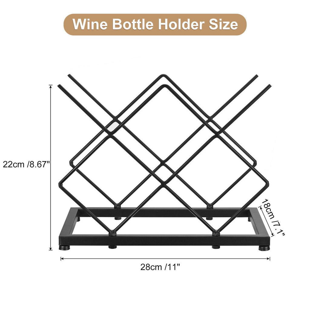5 Bottle Metal Countertop Wine Rack | Black – wine storage and bottle display