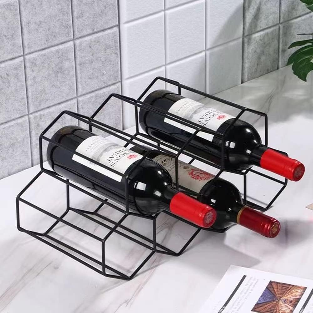 9 Bottle Freestanding Metal Wine Rack | Black – wine storage and bottle display