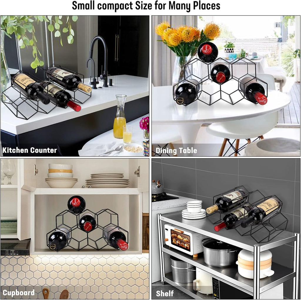 9 Bottle Freestanding Metal Wine Rack | Black – wine storage and bottle display