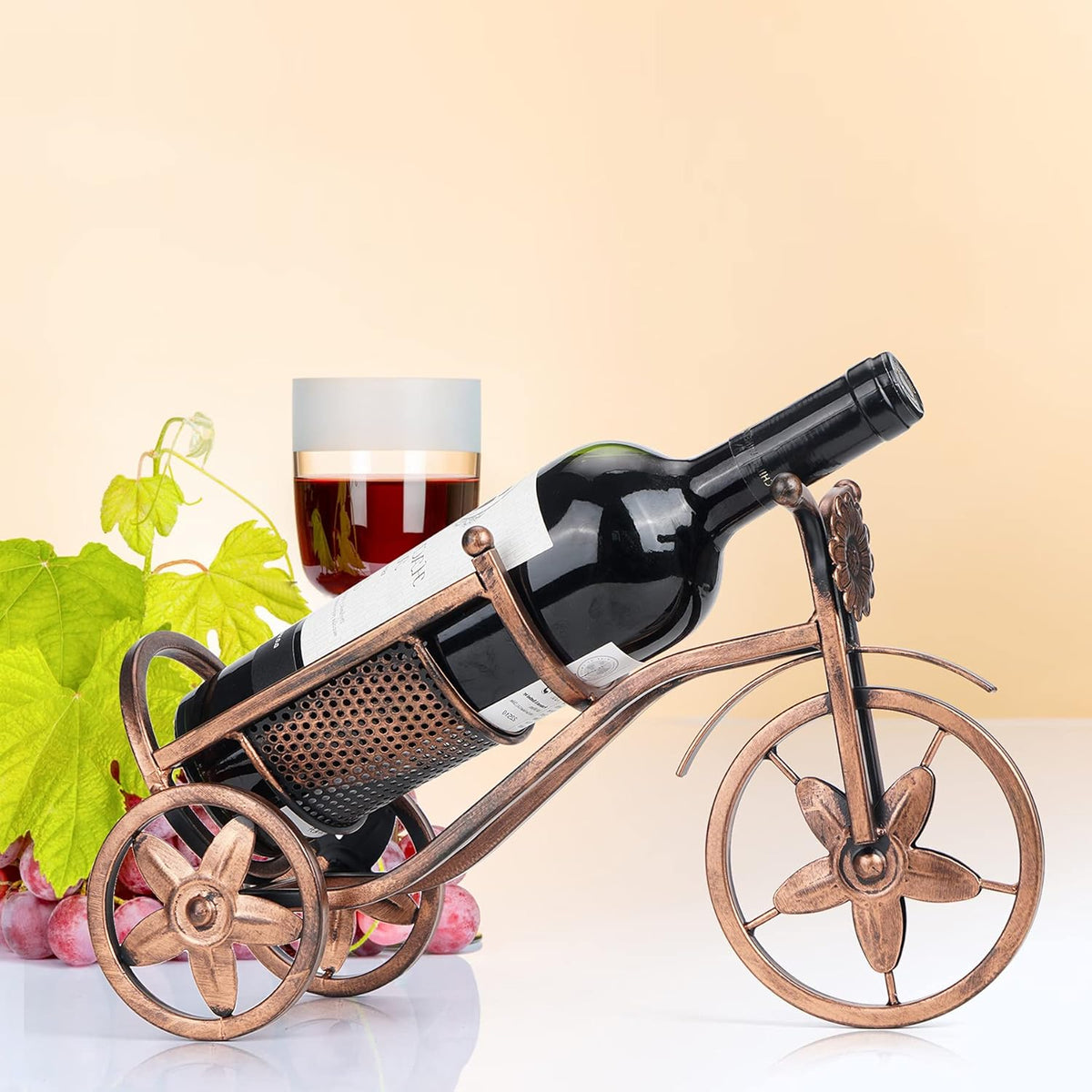 Floating Chain Wine Bottle Holder | Silver – wine storage and bottle display
