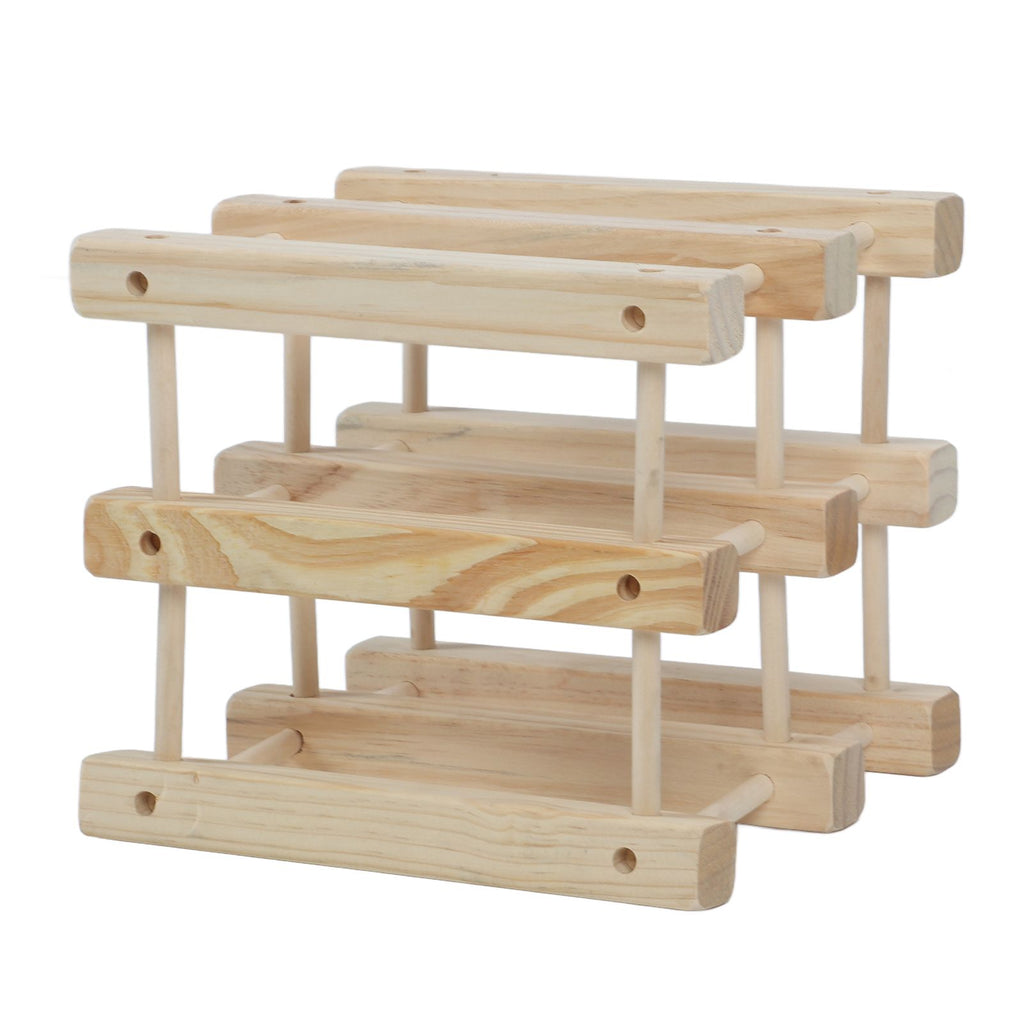 6 Bottle Stackable Wooden Wine Rack – wine storage and bottle display
