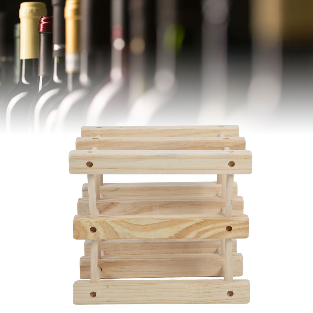 6 Bottle Stackable Wooden Wine Rack – wine storage and bottle display