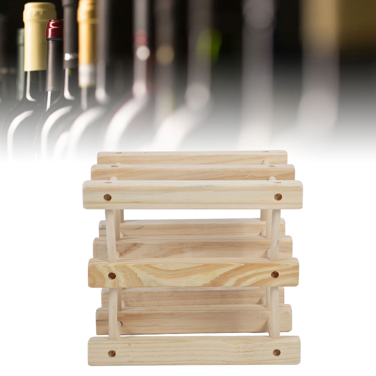 6 Bottle Stackable Wooden Wine Rack – wine storage and bottle display