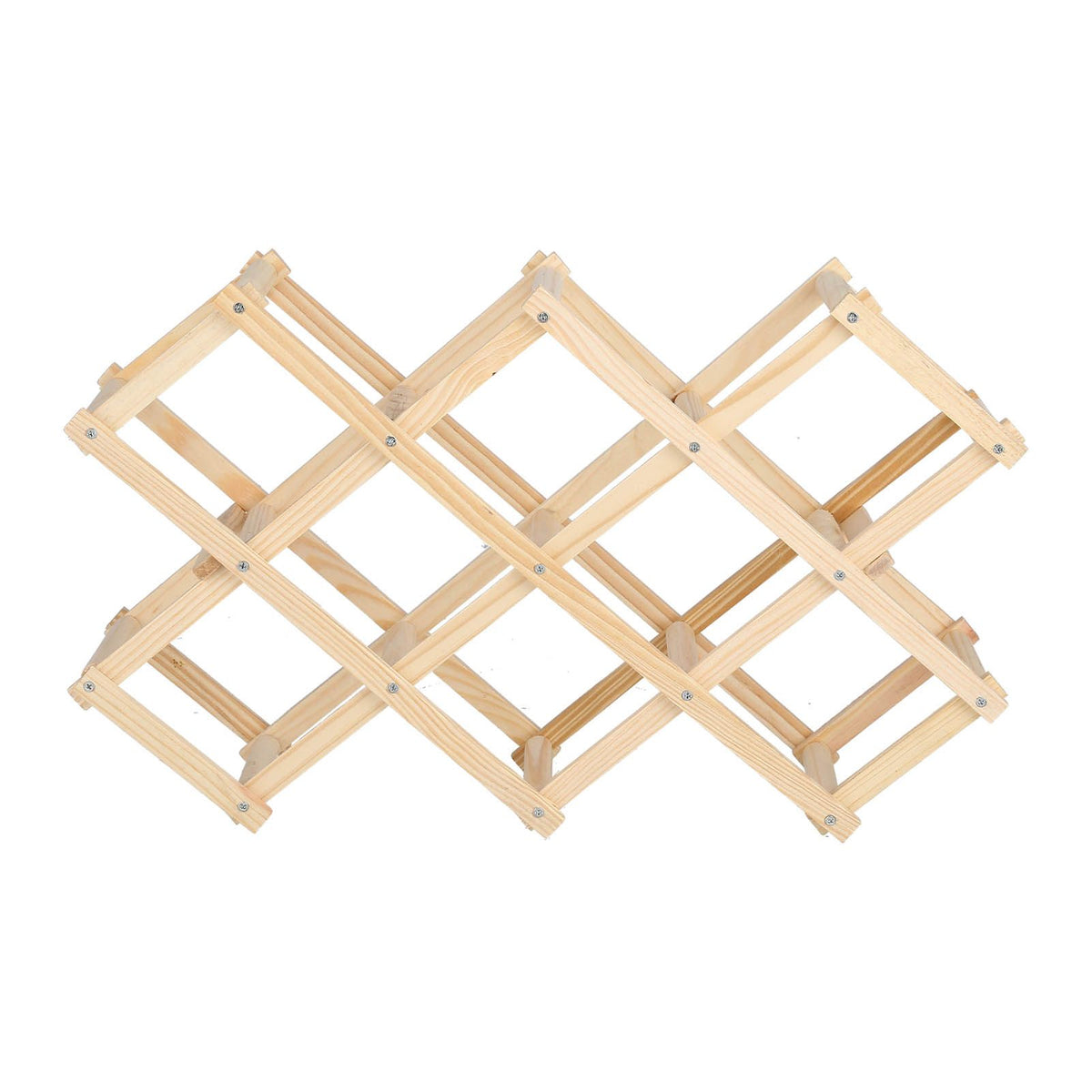 10 Bottle Foldable Pine Wine Rack | Natural Finish – wine storage and bottle display