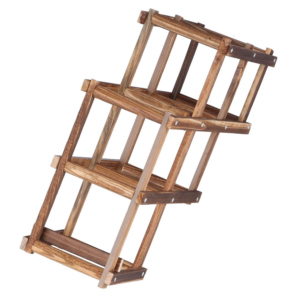 6 Bottle Foldable Pine Wine Rack | Roasted Finish – wine storage and bottle display