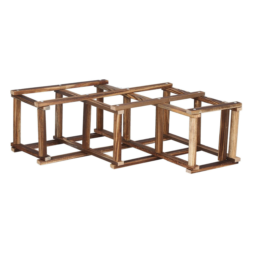 6 Bottle Foldable Pine Wine Rack | Roasted Finish – wine storage and bottle display