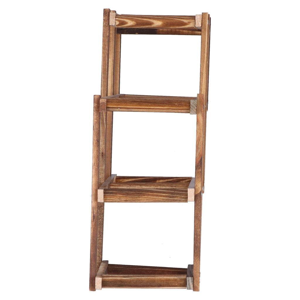 6 Bottle Foldable Pine Wine Rack | Roasted Finish – wine storage and bottle display
