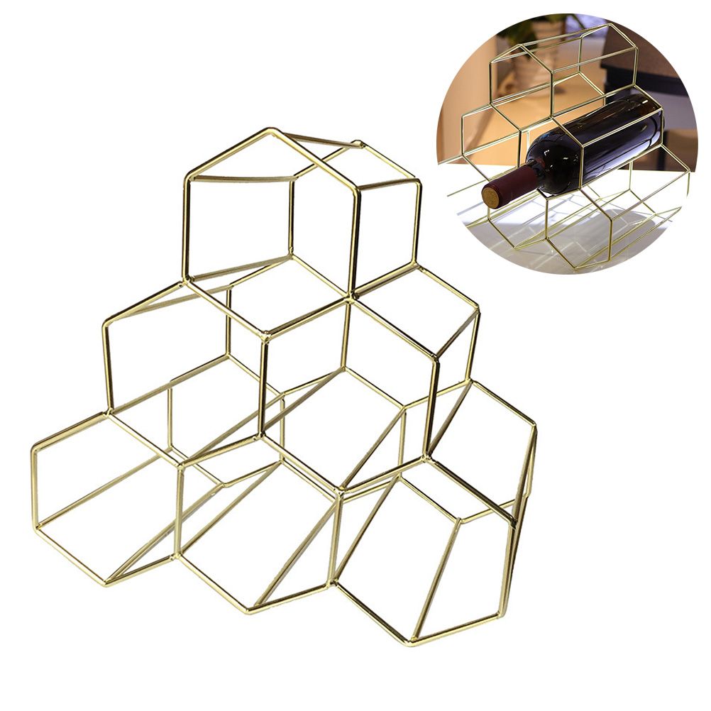 6 Bottle Modern Metal Tabletop Wine Rack – wine storage and bottle display