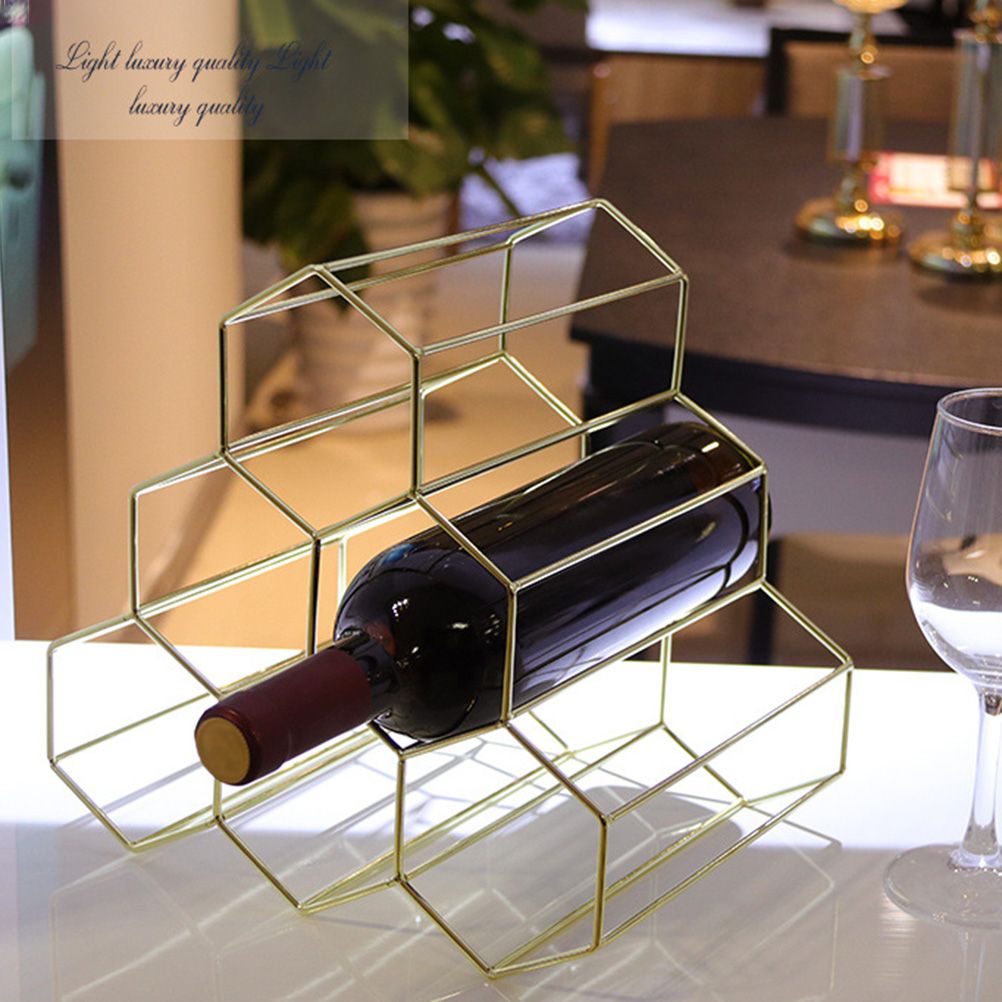 6 Bottle Modern Metal Tabletop Wine Rack – wine storage and bottle display
