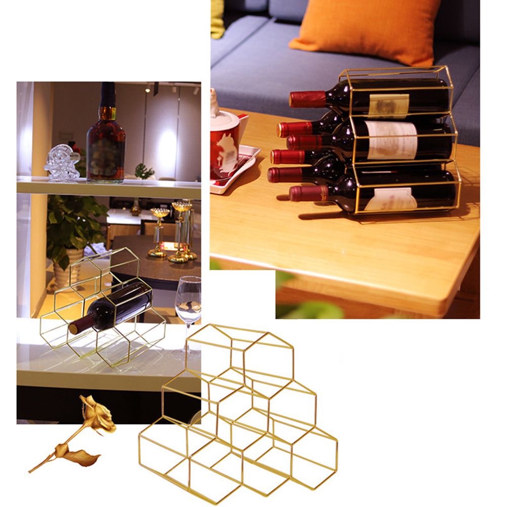 6 Bottle Modern Metal Tabletop Wine Rack – wine storage and bottle display