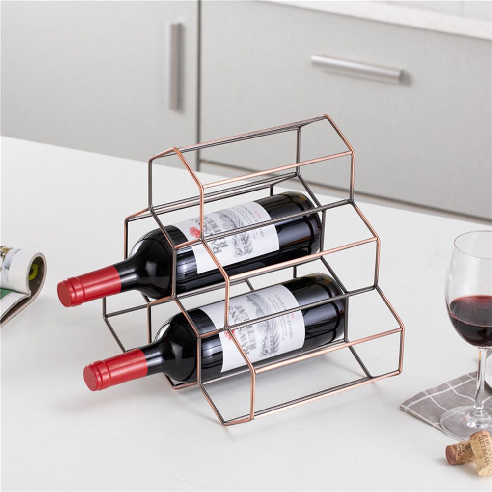 6 Bottle Modern Metal Tabletop Wine Rack – wine storage and bottle display