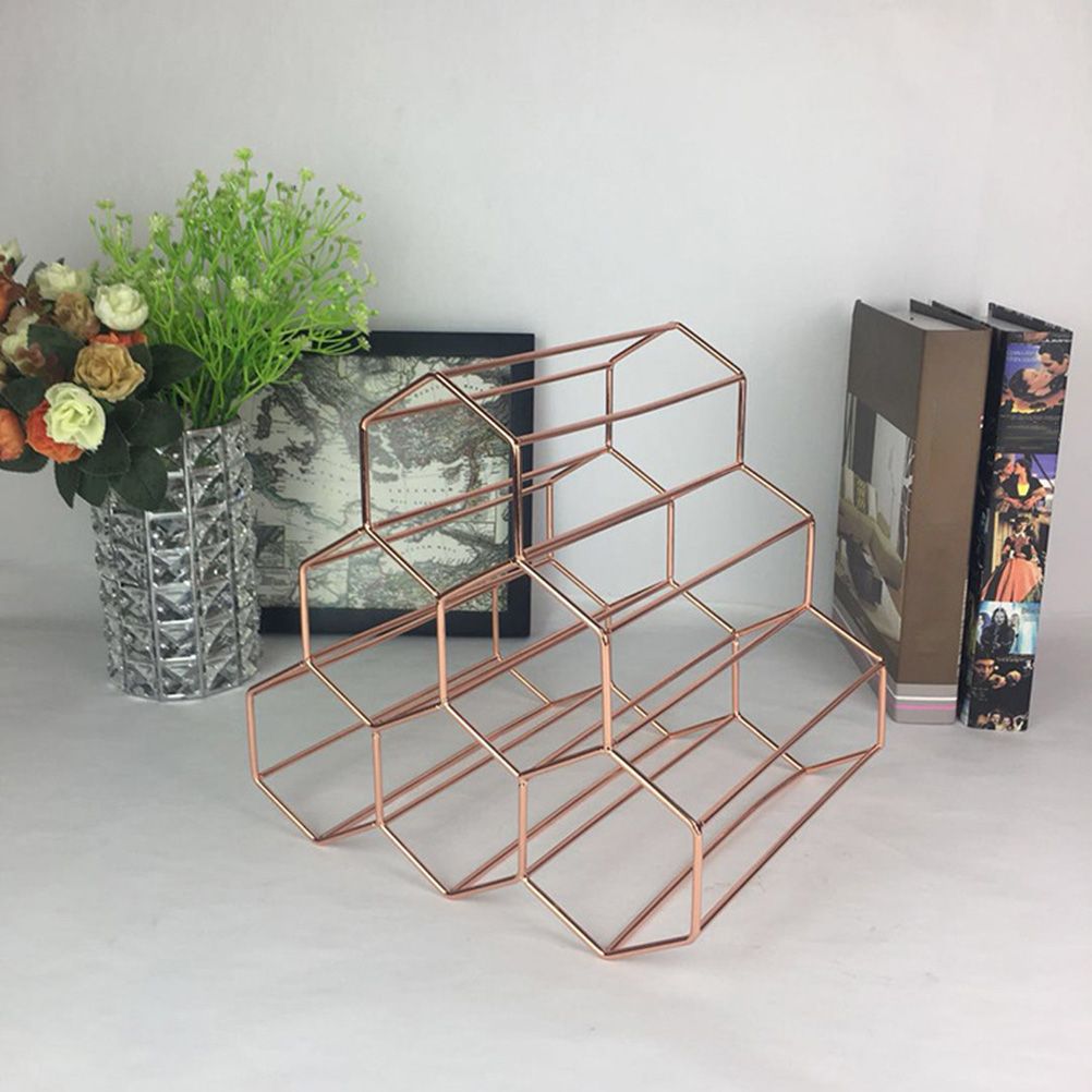 6 Bottle Modern Metal Tabletop Wine Rack – wine storage and bottle display