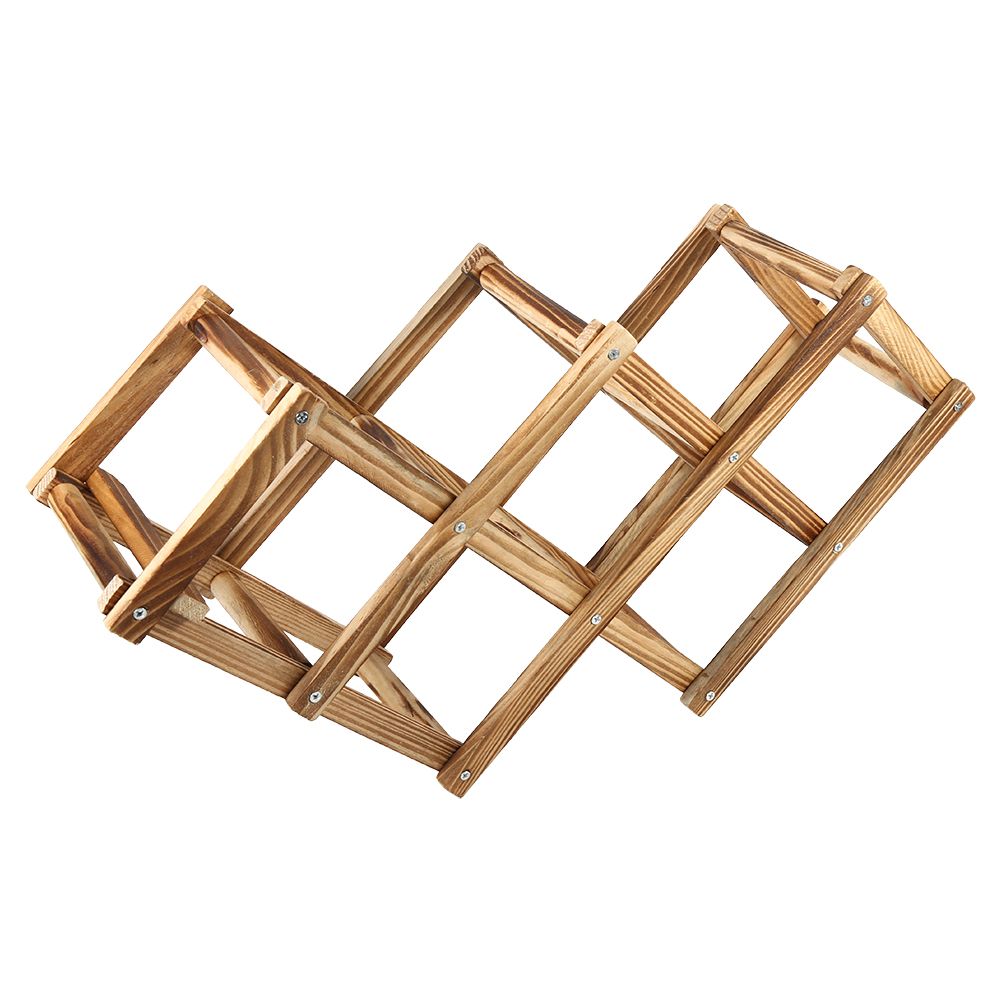 6 Bottle Foldable Wooden Wine Rack – wine storage and bottle display