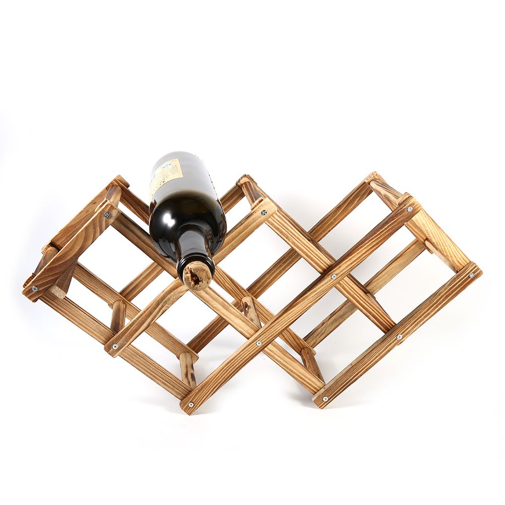 6 Bottle Foldable Wooden Wine Rack – wine storage and bottle display