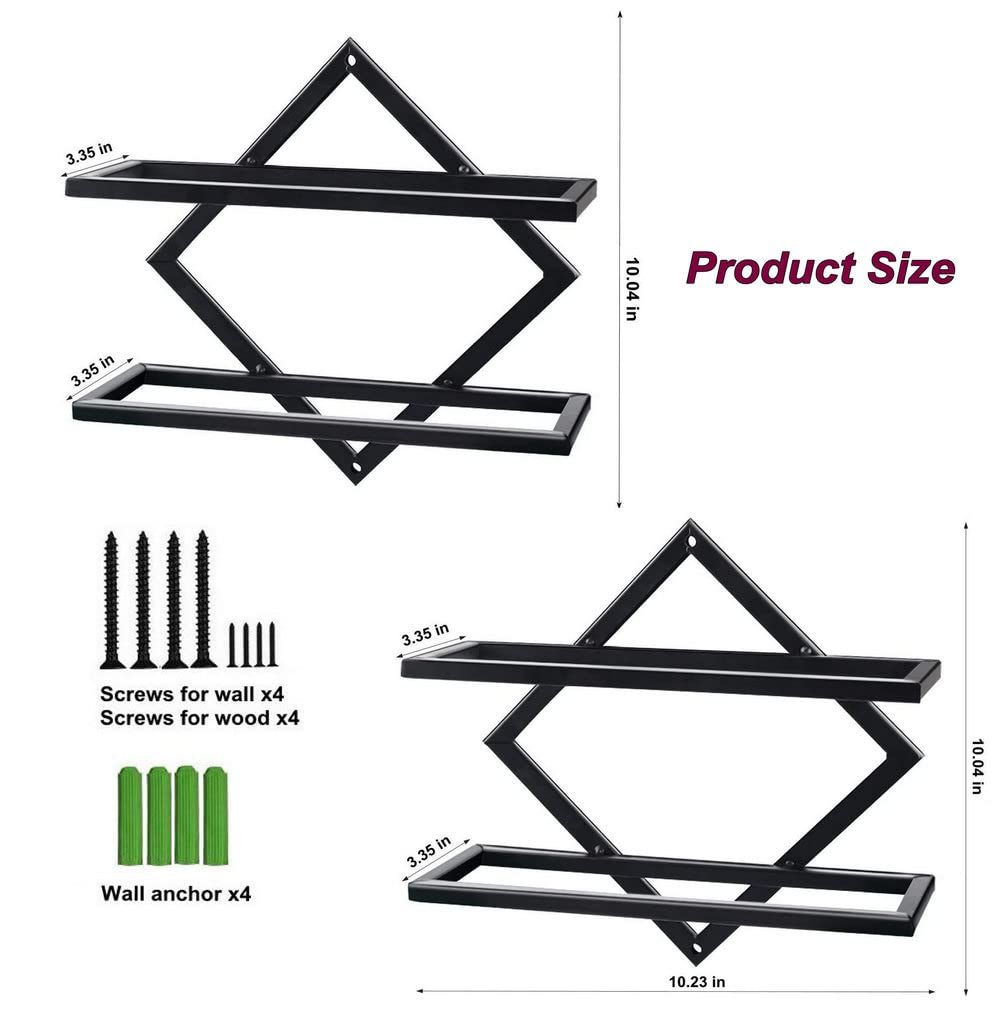 2 Piece Wall Mounted Metal Wine Rack Set – wine storage and bottle display