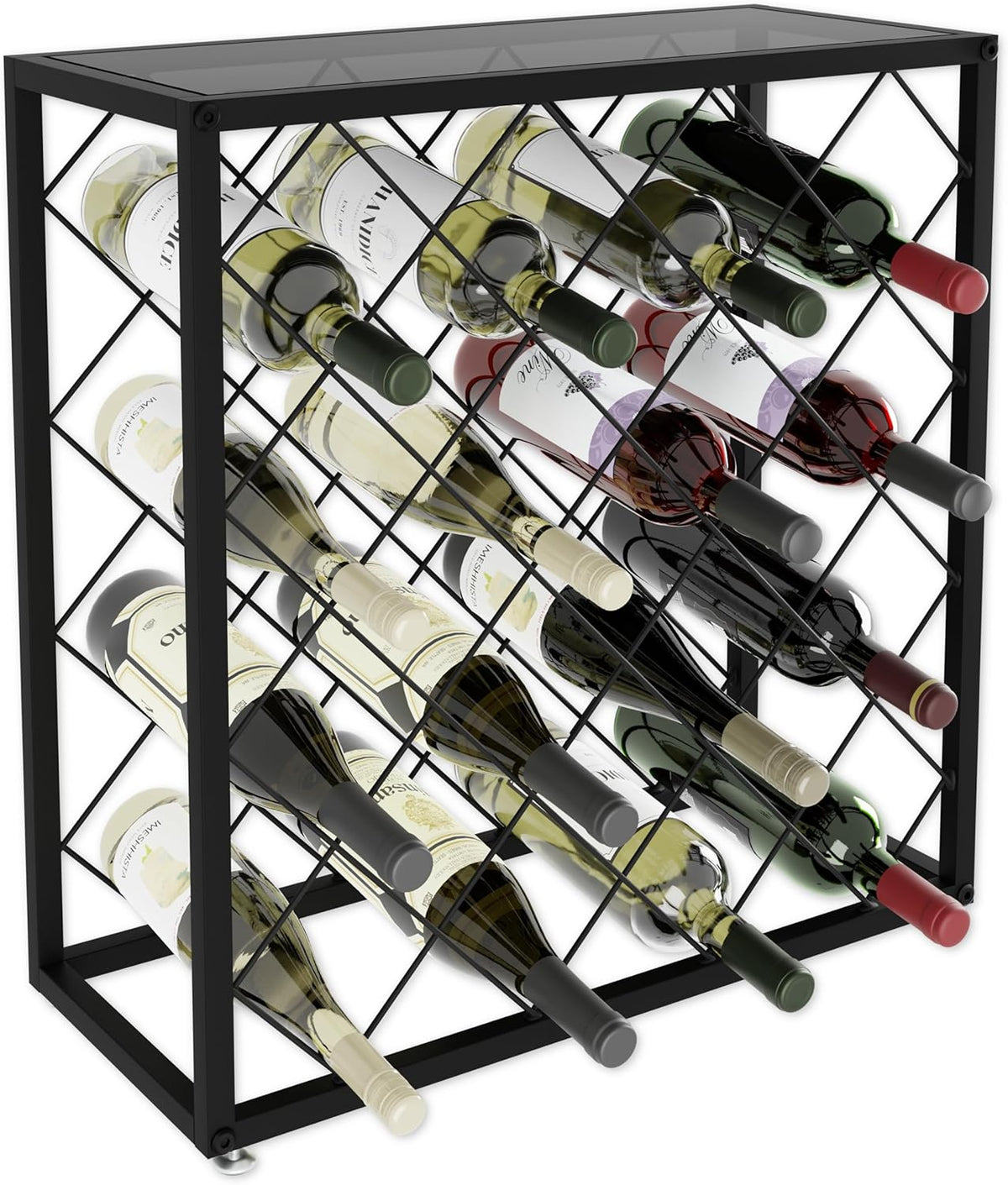 25 Bottle Freestanding Metal Wine Rack – wine storage and bottle display