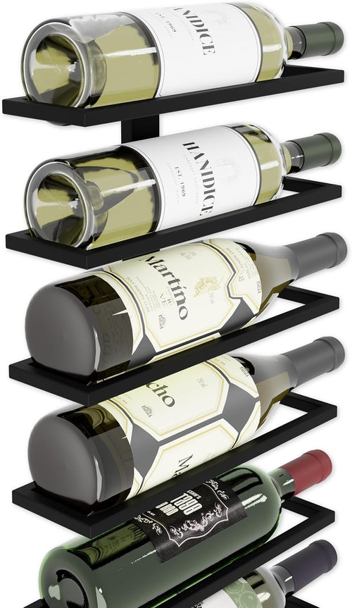10 Bottle Wall Mounted Metal Wine Rack – wine storage and bottle display