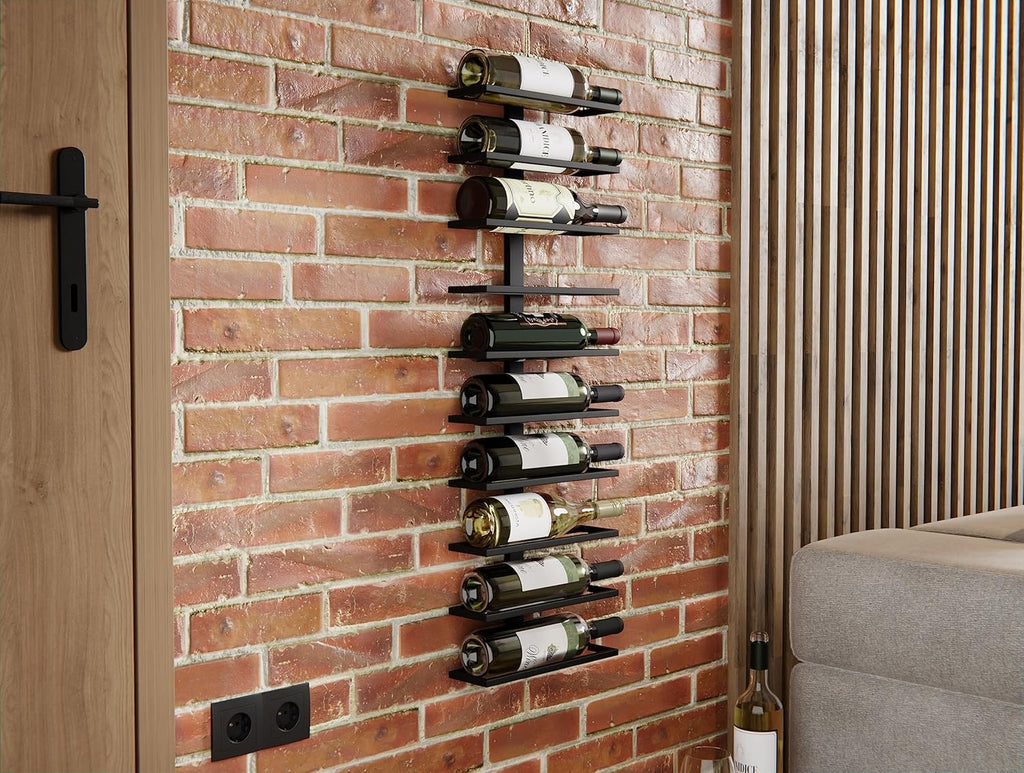 2 Piece Wall Mounted Metal Wine Rack Set | 20 Bottles – wine storage and bottle display