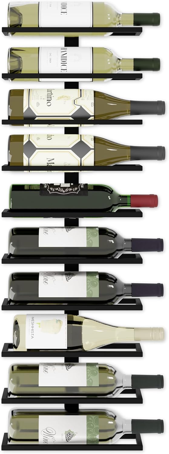 2 Piece Wall Mounted Metal Wine Rack Set | 20 Bottles – wine storage and bottle display