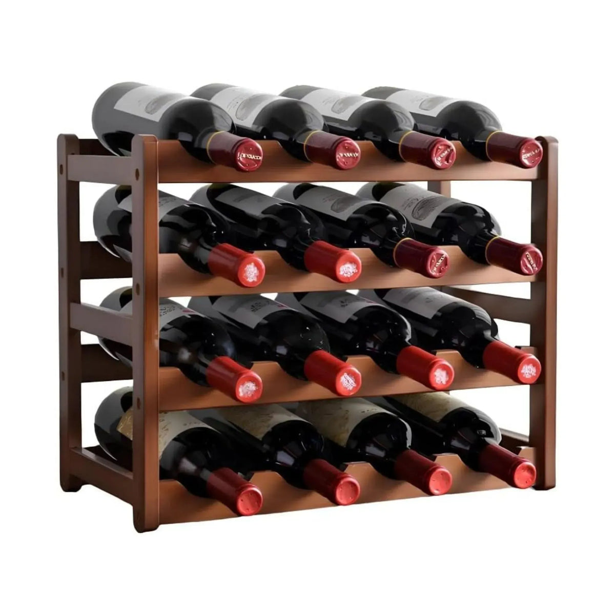 Carla Home 16 Bottle Wooden Wine Rack | 4 Tier – wine storage and bottle display
