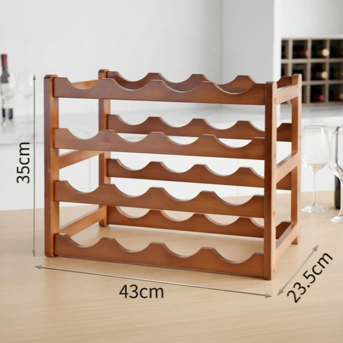 Carla Home 16 Bottle Wooden Wine Rack | 4 Tier – wine storage and bottle display