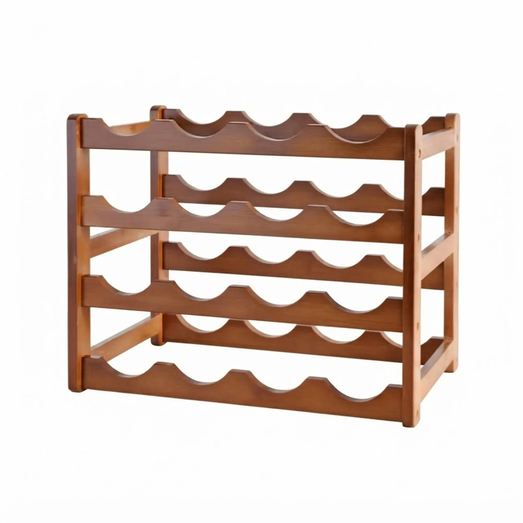 Carla Home 16 Bottle Wooden Wine Rack | 4 Tier – wine storage and bottle display