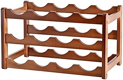 12 Bottle Bamboo Wine Rack | 3 Tier Storage – wine storage and bottle display