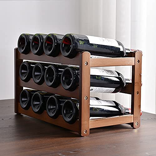 12 Bottle Bamboo Wine Rack | 3 Tier Storage – wine storage and bottle display