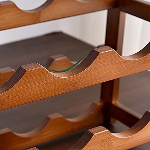 12 Bottle Bamboo Wine Rack | 3 Tier Storage – wine storage and bottle display