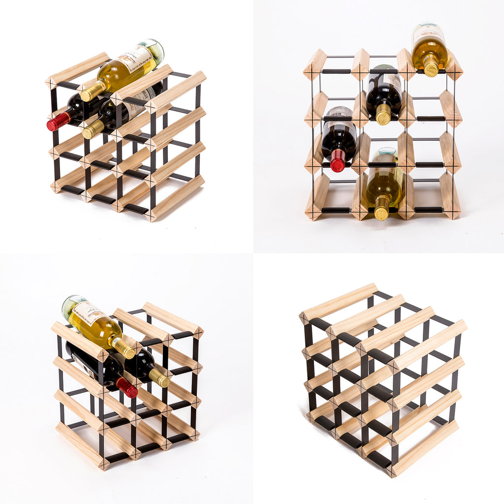 12 Bottle Timber Wine Rack | Modular Cellar Storage – wine storage and bottle display