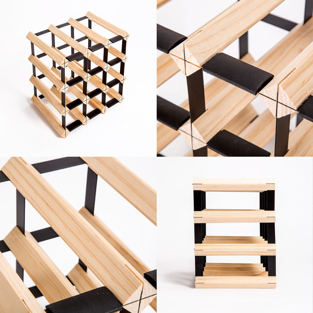 12 Bottle Timber Wine Rack | Modular Cellar Storage – wine storage and bottle display