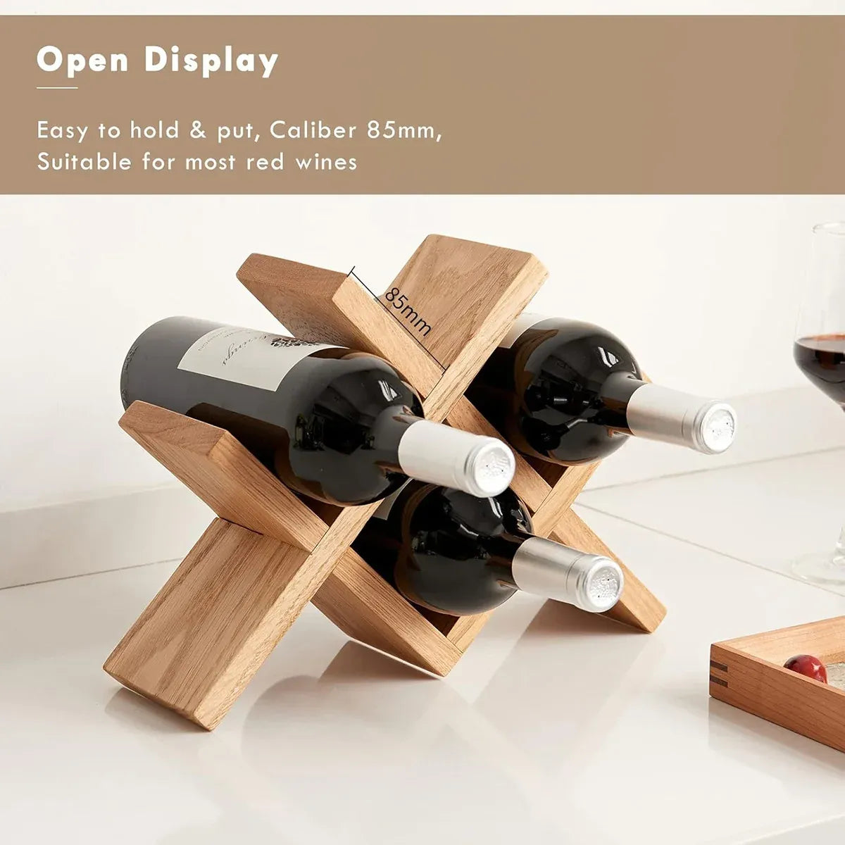 Wooden Countertop Wine Rack | Bottle Display Stand – wine storage and bottle display