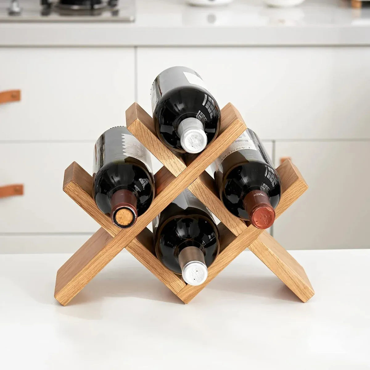 Wooden Countertop Wine Rack | Bottle Display Stand – wine storage and bottle display
