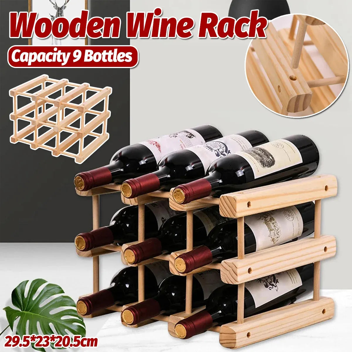 9 Bottle Timber Wine Rack | Cellar Storage – wine storage and bottle display