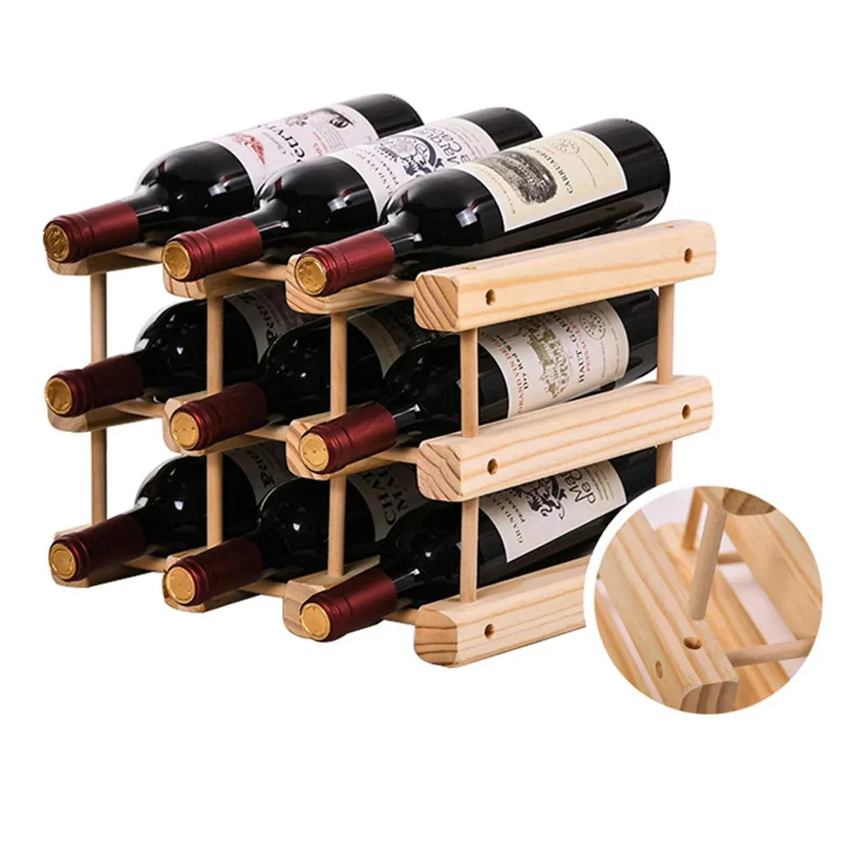 9 Bottle Timber Wine Rack | Cellar Storage – wine storage and bottle display