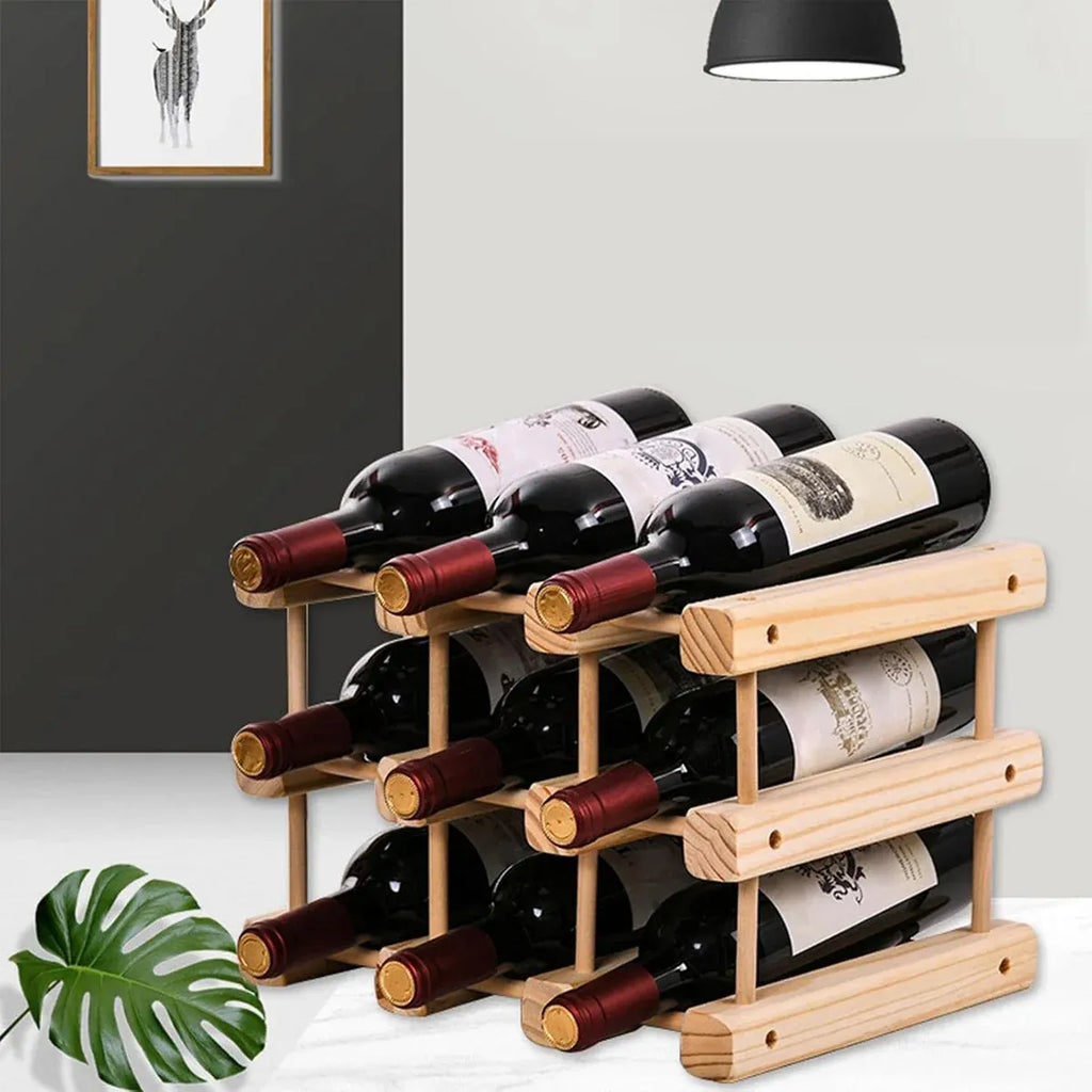 9 Bottle Timber Wine Rack | Cellar Storage – wine storage and bottle display