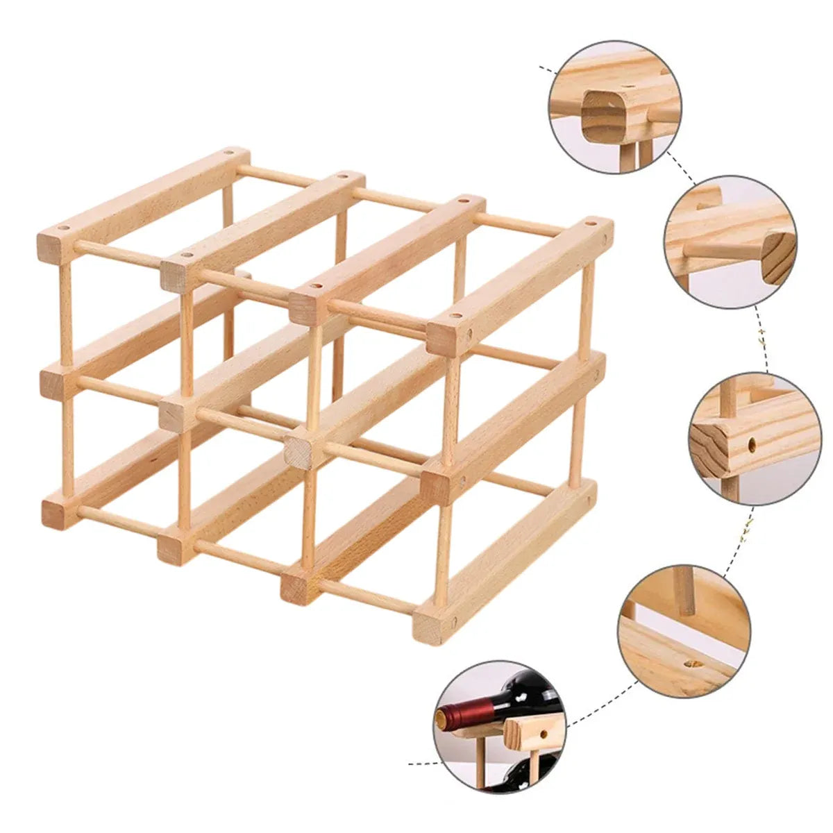9 Bottle Timber Wine Rack | Cellar Storage – wine storage and bottle display