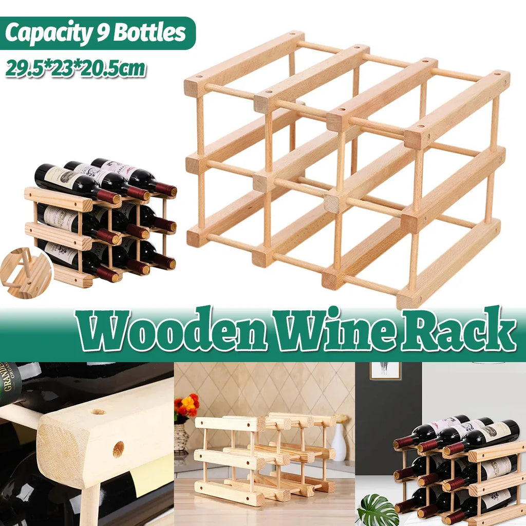 9 Bottle Timber Wine Rack | Cellar Storage – wine storage and bottle display