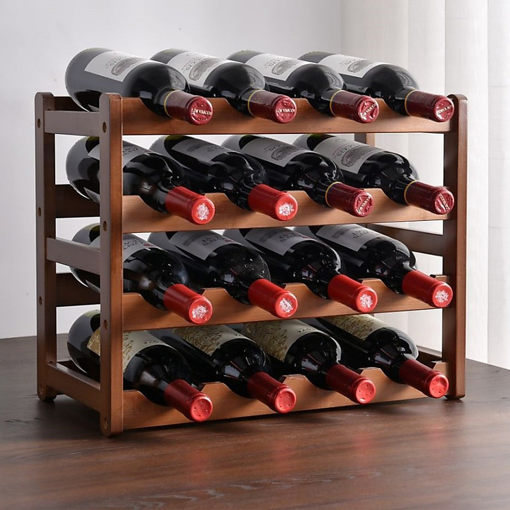 Stackable Bamboo Wine Rack | Modular Countertop Storage – wine storage and bottle display