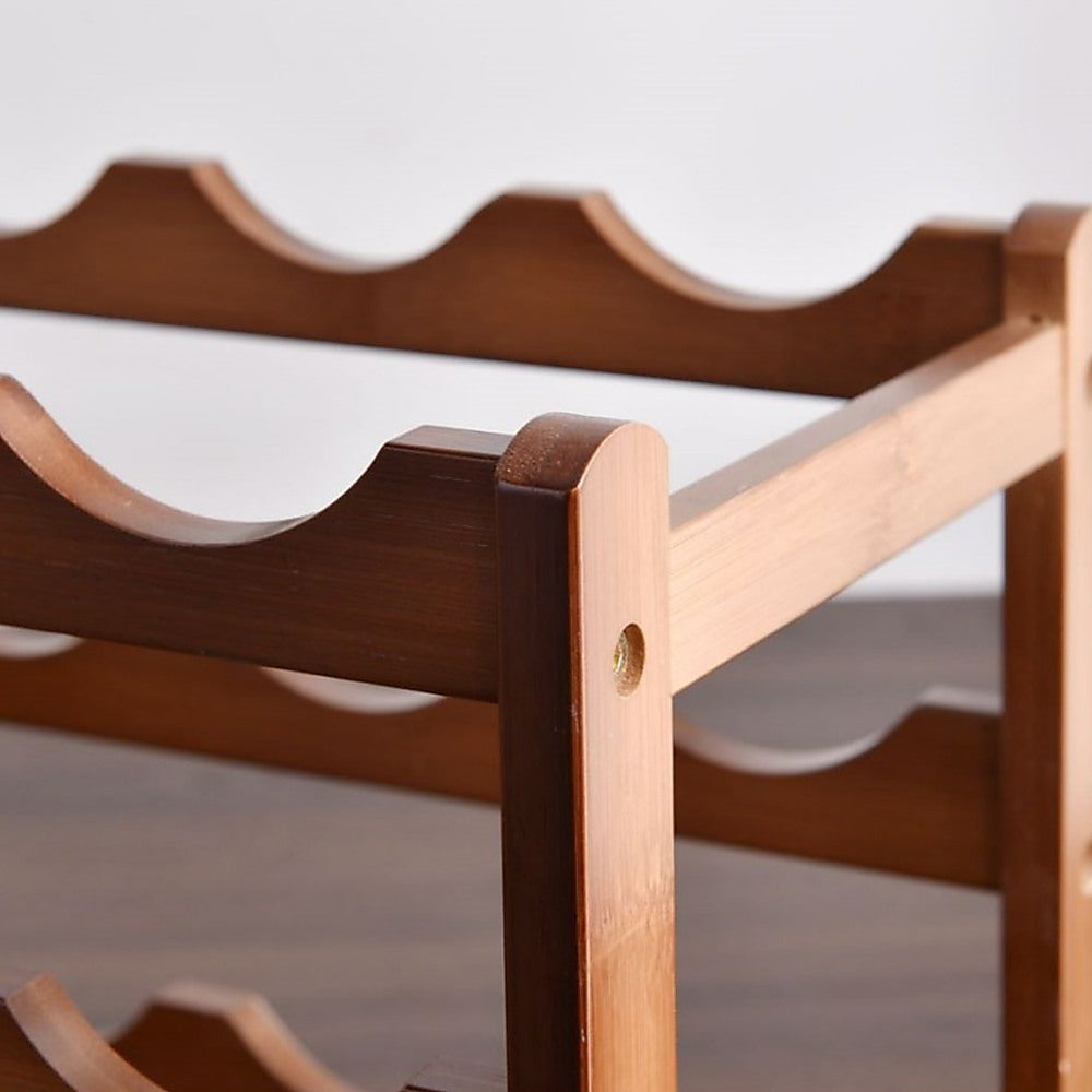 Stackable Bamboo Wine Rack | Modular Countertop Storage – wine storage and bottle display