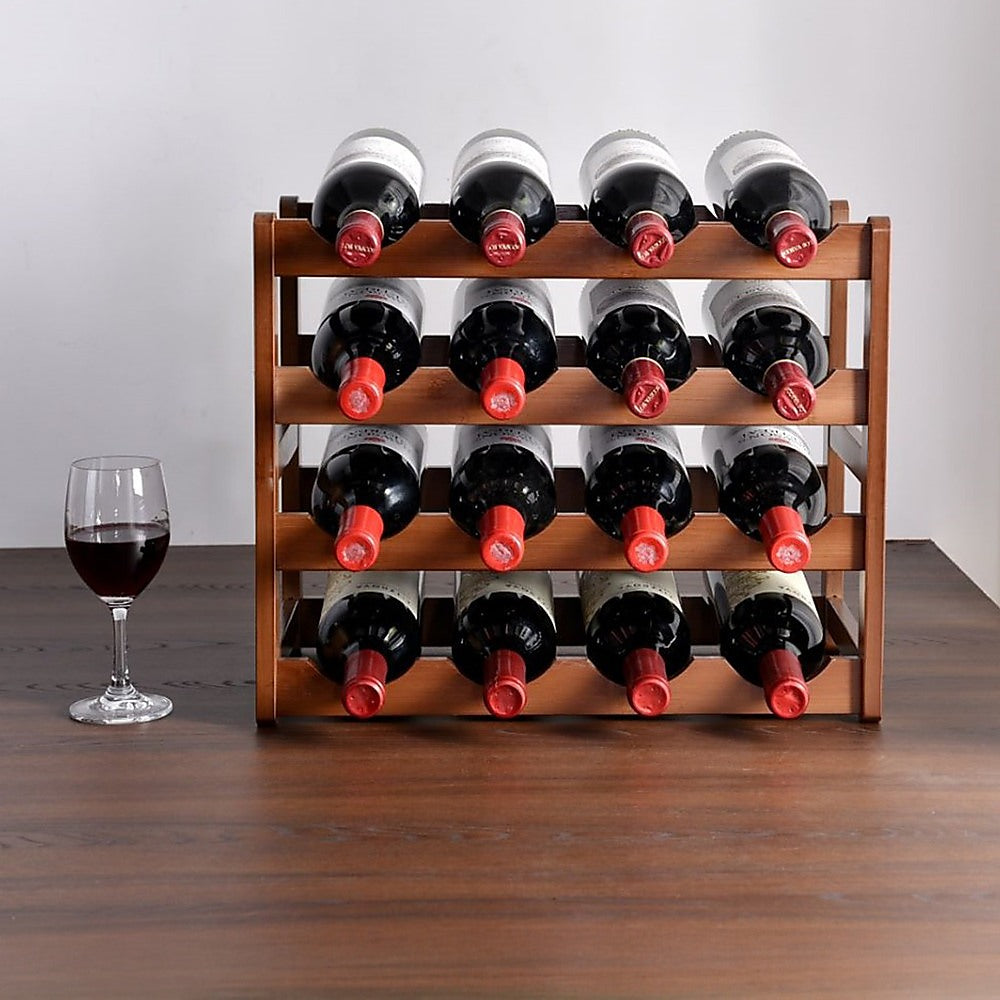 Stackable Bamboo Wine Rack | Modular Countertop Storage – wine storage and bottle display