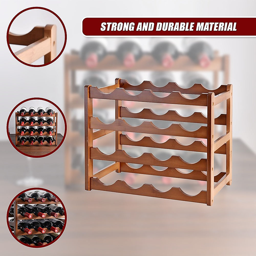 Stackable Bamboo Wine Rack | Modular Countertop Storage – wine storage and bottle display