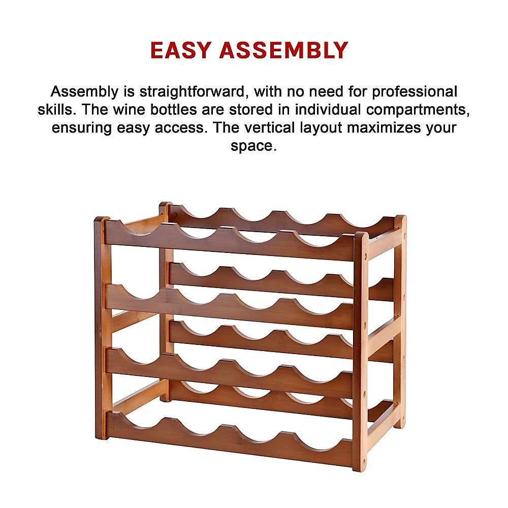 Stackable Bamboo Wine Rack | Modular Countertop Storage – wine storage and bottle display