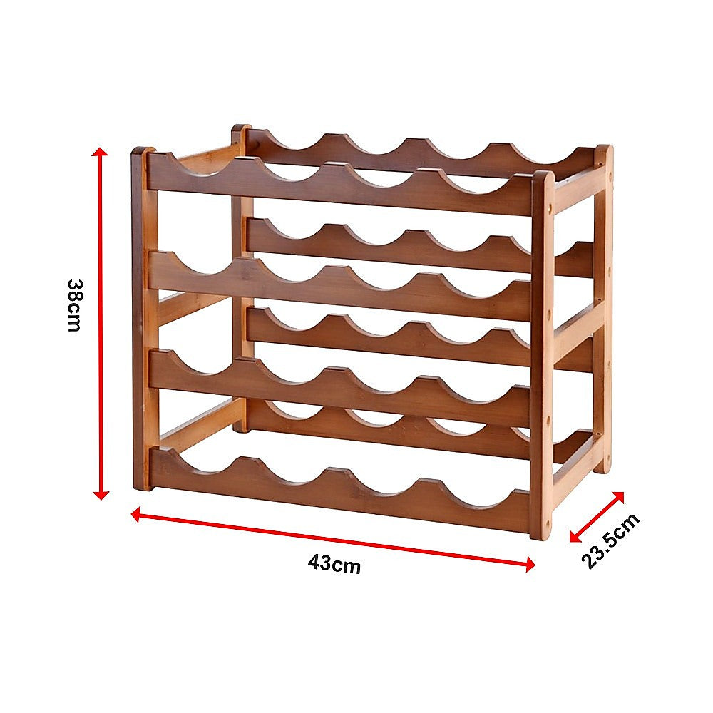 Stackable Bamboo Wine Rack | Modular Countertop Storage – wine storage and bottle display