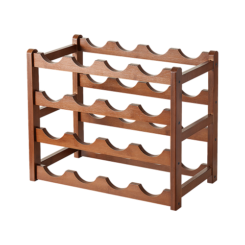 15 Bottle Bamboo Wine Rack with 6 Glass Holder – wine storage and bottle display