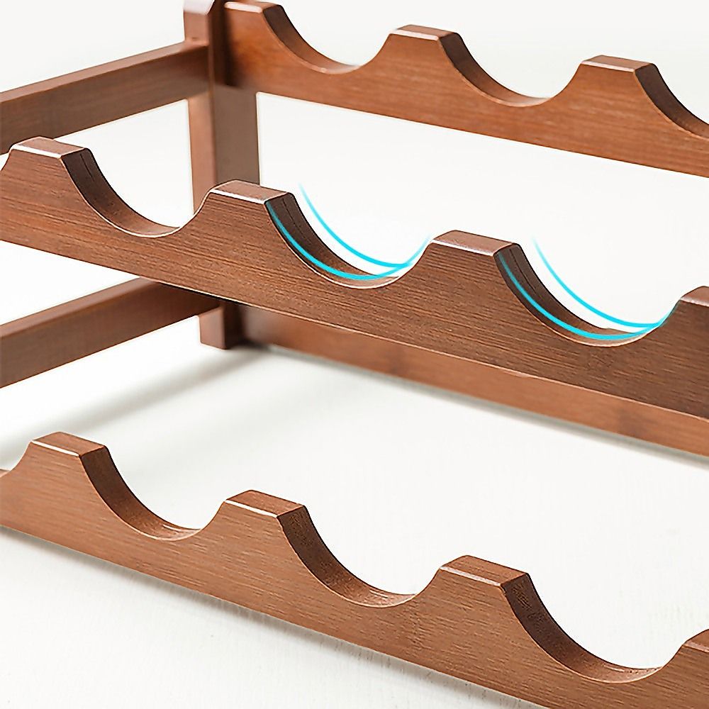 15 Bottle Bamboo Wine Rack with 6 Glass Holder – wine storage and bottle display
