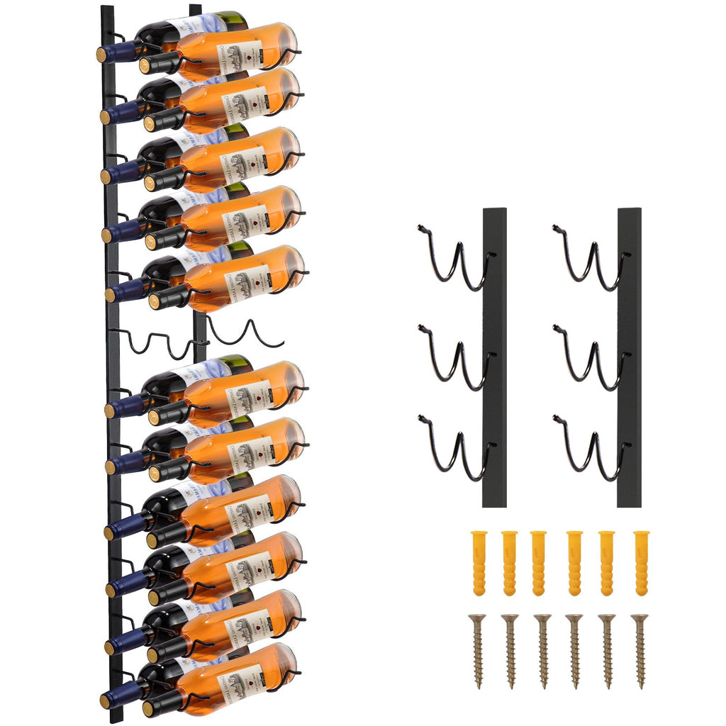 24 Bottle Vertical Wall Mounted Wine Rack | Black Steel – wine storage and bottle display