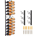 24 Bottle Vertical Wall Mounted Wine Rack | Black Steel – wine storage and bottle display